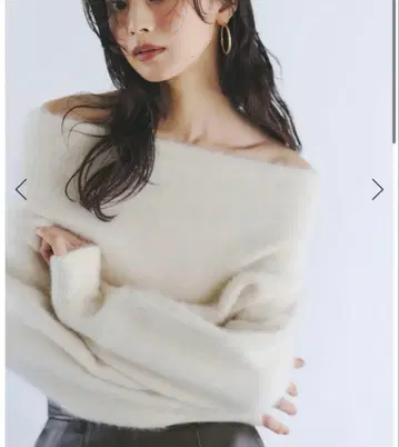 anuans 니트 오프숄더 풀오버 라쿤