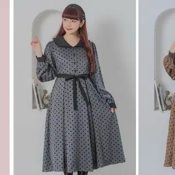 새상품급 시마무라 아오키 미사코 콜라보 도트 플로키 원피스 m petit