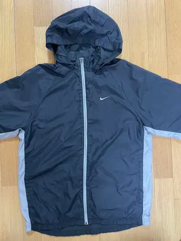NIKE 골프 나일론 자켓 남성용 L 후드 탈착 가능 방풍 블랙