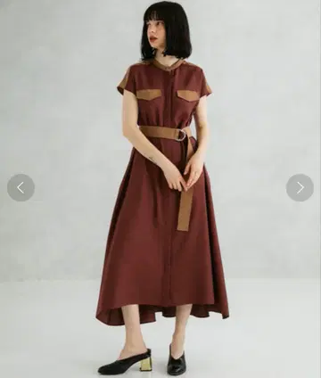 united tokyo 바이컬러 셔츠 원피스