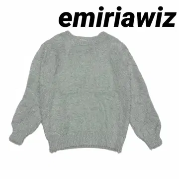 미사용급 emiriawiz 라메 샤기 니트탑 민트