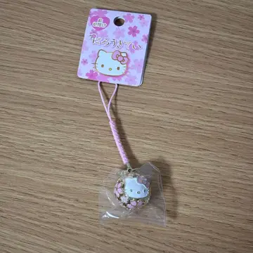 하로키티 스트랩 사쿠라 방울 매듭