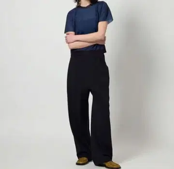 6(ROKU) 라인 팬츠 네이비 M