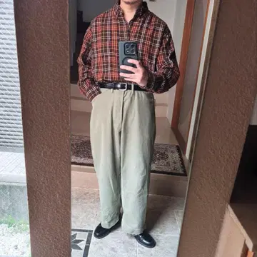 ST. JOHN'S BAY 플란넬 셔츠 브라운 체크 세인트존스베이