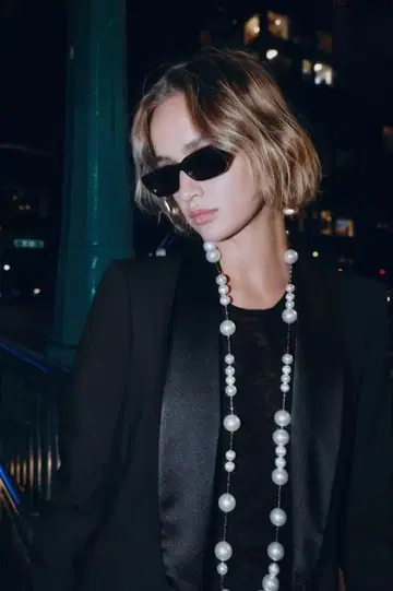 ZARA 메탈 코드 모조 진주 목걸이