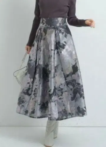 Apuweiser-riche 하이웨스트 시어 자카드 스커트