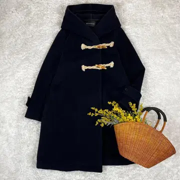 미즈이로 인드 더플 코트 후디드 네이비