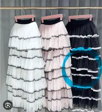 lillilly 기념일 롱 스커트 블랙