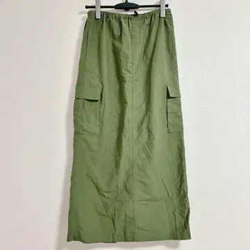[ earthy ] 올리브 그린 슬릿 롱 스커트 M