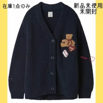 젤라또피케 베어 모티브 베비모코 베어사가라 가디건 네이비 새상품
