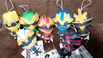 고주황색 전대 히어로 봉제 인형 7체 세트