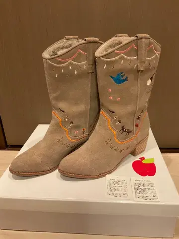 프랑슈리페 yukiemon 유키에몬 무스탕 자수 부츠