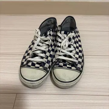 체커 패턴 스니커즈 네이비/화이트