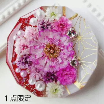 [ 1691 ] 레진 마트리카리아 머리끈 포니후크 브로치 핸드메이드