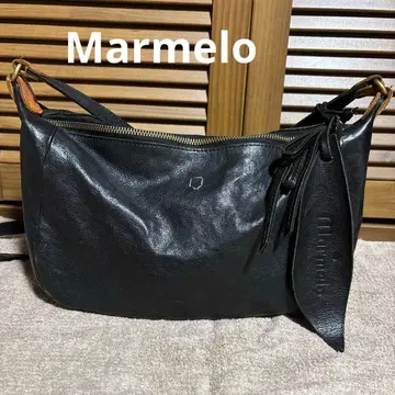마르멜로 블랙 가죽 숄더백 천연 가죽