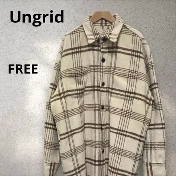 Ungrid 샤기 체크 무늬 빅 셔츠 자켓 FREE