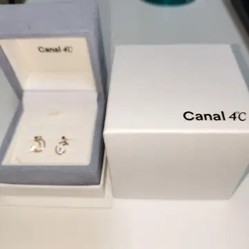 카날 4C 로즈 골드 달 모양 귀걸이