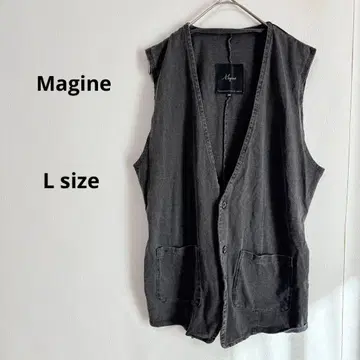 Magine 남성용 베스트 L 블랙 베스트 일본제 면 100%