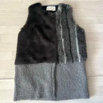 ADAWAS 아다와스 인조 모피 베스트 울 38 M 사이즈 여성 겨울