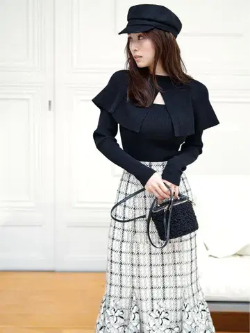 SNIDEL Sustainable 2way 케이프 니트탑