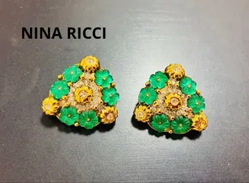 레어 니나리치 빈티지 플라워 모티브 귀찌 코스튬 주얼리