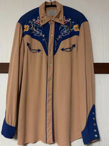 50s HbarC 웨스턴 셔츠 레이온 개버