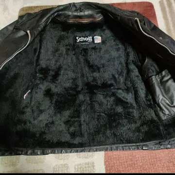 Schott 642 사이즈 38용 이너 보아 라이너 블랙 가죽 포켓 부착