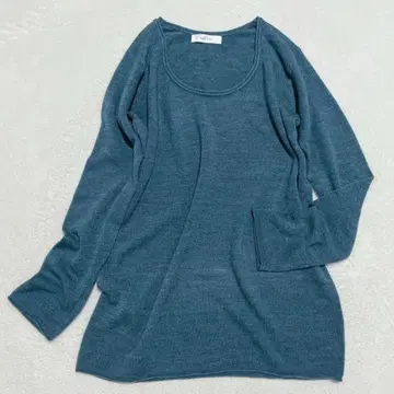 앤잇 U넥 얇은 소재 니트 컬러 내추럴 깔끔함 M~L