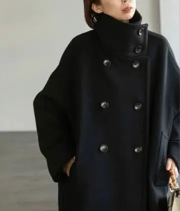 noble 스탠드 카라 오버코트