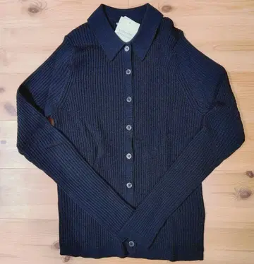 유니클로 메리노 립 보로 가디건 블랙 M 사이즈