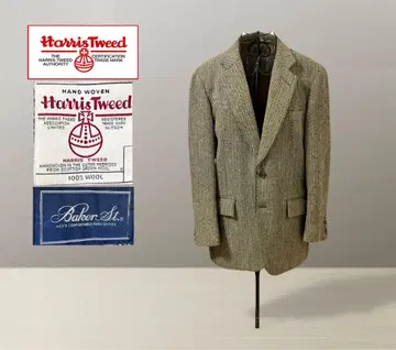 [ 해리스 트위드 ] 울 트위드 테일러드 자켓 헤링본 브라운 계열 M