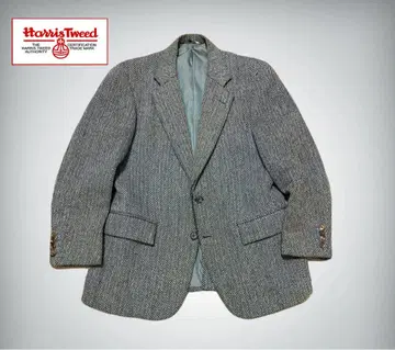 [ 해리스 트위드 ] 울 트위드 테일러드 자켓 헤링본 브라운 계열 M