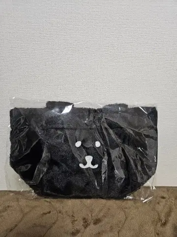 나가노 캐릭터즈 퍼 토트백 곰 페이스 블랙