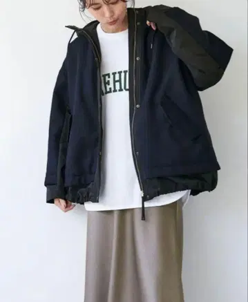 마이카&딜 후드 부착 블루종