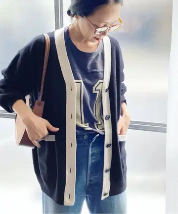 PLAGE 슈퍼 파인 울 캐시미어 V넥 가디건