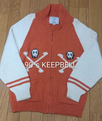 초레어 90s KEEP BELL 손뜨개질 스컬 디자인 카우친 LA