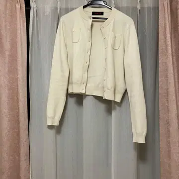 Caban 캐시미어 긴팔 가디건 XS 아이보리