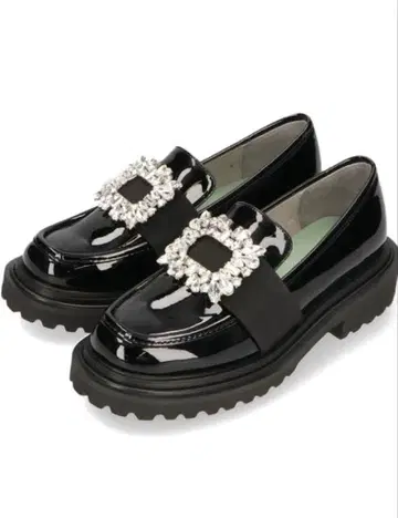 새상품급 오리엔탈 트래픽 비쥬 스트랩 통굽 신발 블랙