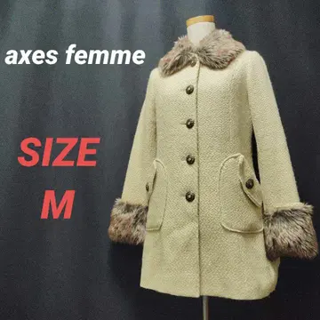 axes femme 엑시즈팜 롱 코트 M 퍼 탈부착 가능