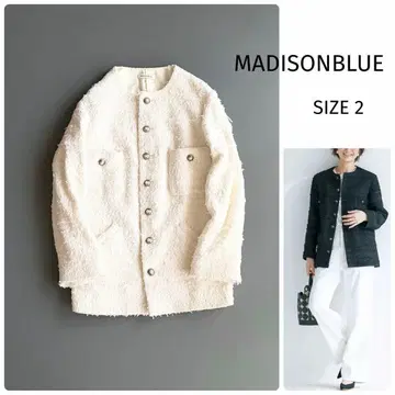 레어 22SS [매디슨 블루] 완판 노카라 자켓 트위드 M