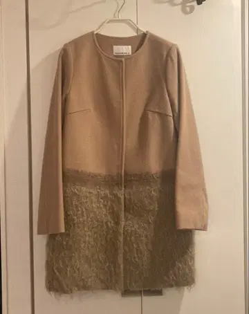 M-premier BLACK 카멜 하프 코트