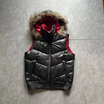 아카이브 그런지 퍼 베스트 y2k 그레이