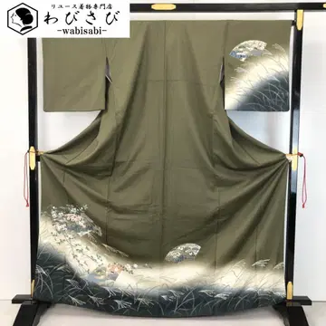 호몬기 나전 지채에 꽃과 풀 무늬 금채 도마뱀색 톨 사이즈 K-5367