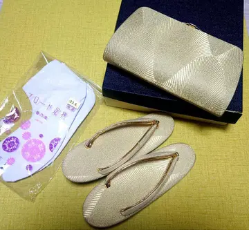 일본 의류 골드 조리 클러치백 타비 세트