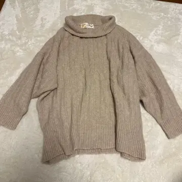 알파카 혼방 울 포근니트 베이지 새상품급