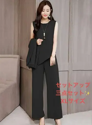 결혼식 경사 셋업 여성용 팬츠 수트 3세트 XL
