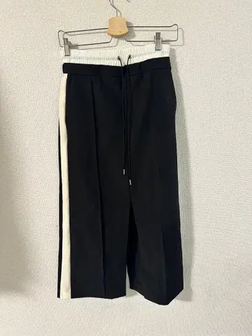 더블 스탠다드 블랙 롱 스커트 사이드 화이트 라인