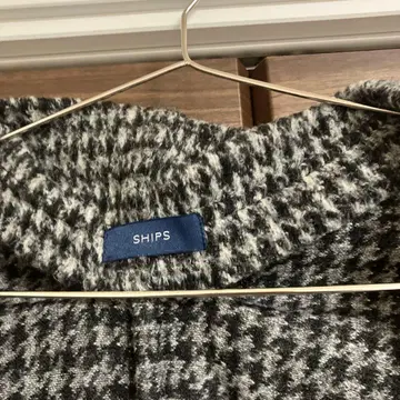 SHIPS 체크 무늬 롱 코트