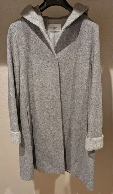 TOMORROWLAND 후드 부착 롱 코트 그레이