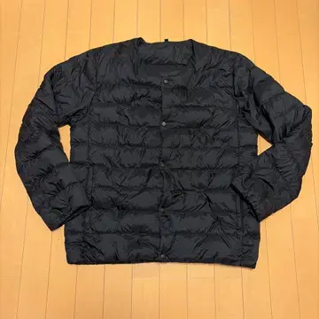 무인양품 남성용 노카라 이너다운 블랙 XL